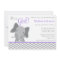 Cute Elephant Chevron Purple Baby Shower
