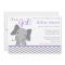 Cute Elephant Chevron Purple Baby Shower
