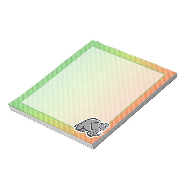 Cute Elephant; Colourful Notepad (Rotated)