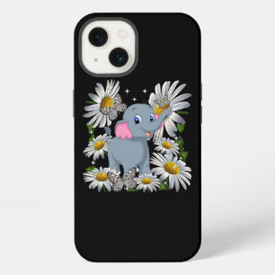 Cute Elephant Daisy Flower Butterfly iPhone 13 Case