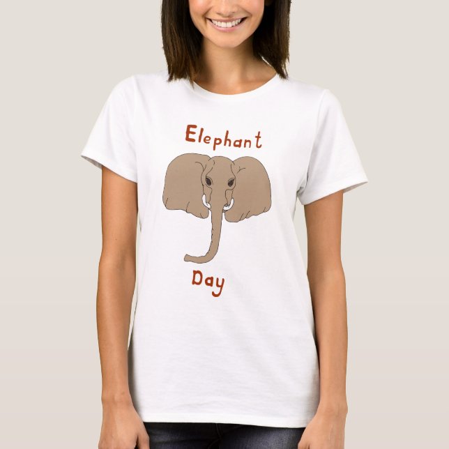 Cute elephant day T-Shirt (Front)