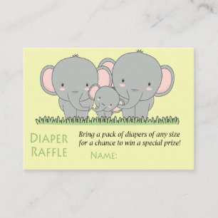 Cute Elephant Diaper Raffle Tickets