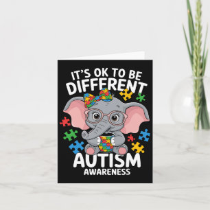 Cute Elephant Different Autism Awareness Puzzles Card