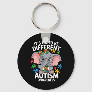 Cute Elephant Different Autism Awareness Puzzles Key Ring