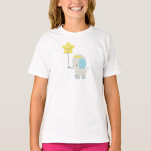 Cute Elephant, Elephant With Balloon, Crown, Star T-Shirt