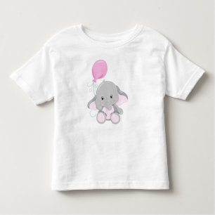 Cute Elephant, Elephant With Balloon Toddler T-Shirt