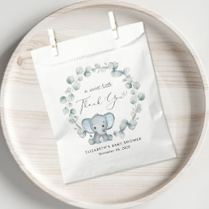 Cute Elephant Eucalyptus Baby Boy Shower Thank You Favour Bag