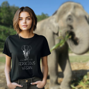 Cute Elephant Ferocious Vegan, T-Shirt