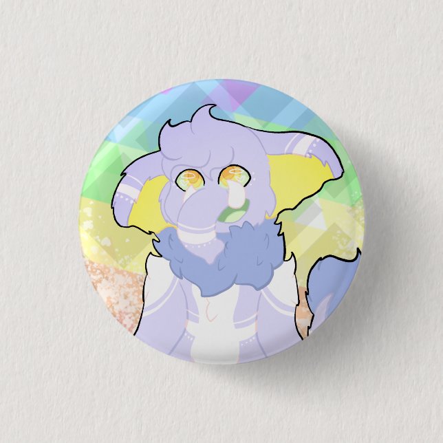 Cute Elephant Furry 2 Inch Round Button (Front)