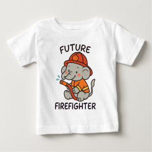 Cute Elephant Future Firefighter Kids fun Baby T-Shirt