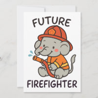 Cute Elephant Future Firefighter Kids fun