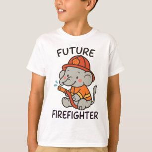 Cute Elephant Future Firefighter Kids fun T-Shirt