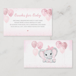 Cute Elephant Girl Baby Shower Books for Baby Enclosure Card
