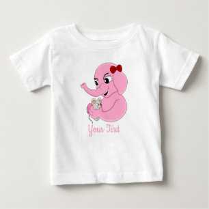 Cute elephant girl cartoon baby T-Shirt