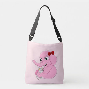 Cute elephant girl cartoon crossbody bag