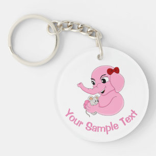 Cute elephant girl cartoon keychain