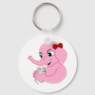 Cute elephant girl cartoon keychain