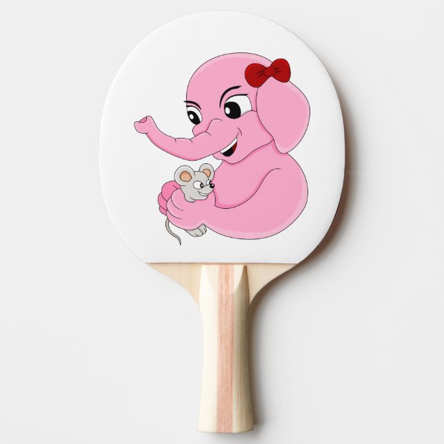 Cute elephant girl cartoon ping pong paddle (Front)