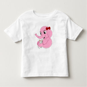 Cute elephant girl cartoon toddler t-shirt