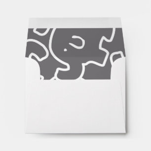 Cute Elephant Grey And White Envelopes