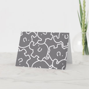 Cute Elephant Grey And White Note Cards