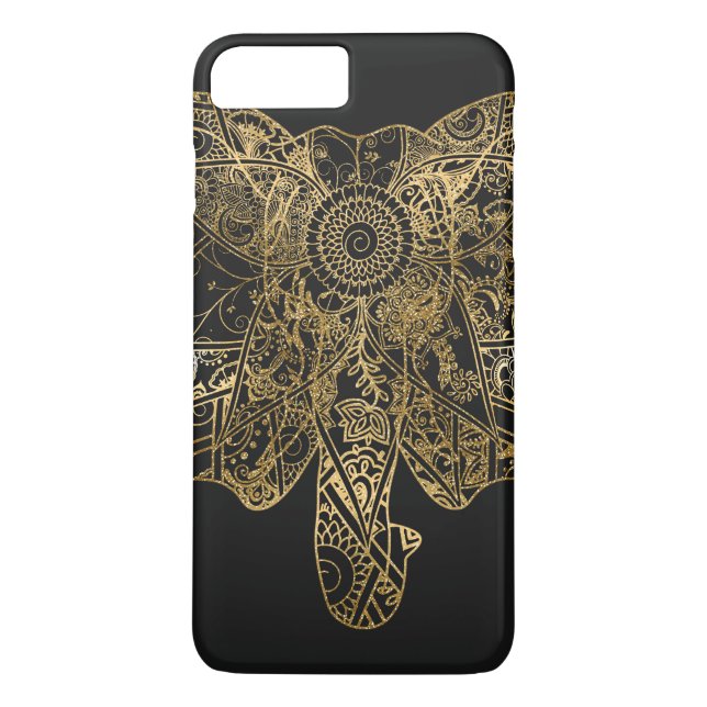 Cute Elephant hand drawn Henna floral Case-Mate iPhone Case (Back)