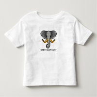 Cute Elephant Head Toddler T-Shirt Wild Animal