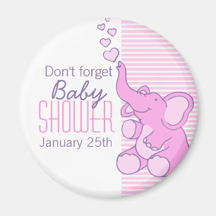 Cute Elephant hearts baby shower magnet