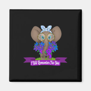 Cute Elephant Heimerheimer Awareness Gift Purple R Magnet