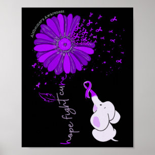 Cute Elephant Hope Fight Cure Sunflower Heimerheim Poster