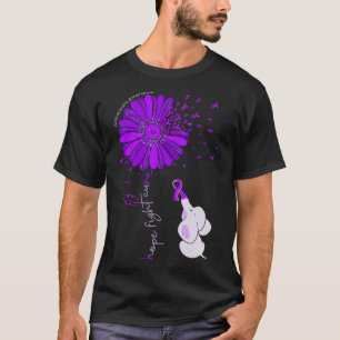 Cute Elephant Hope Fight Cure Sunflower Heimerheim T-Shirt