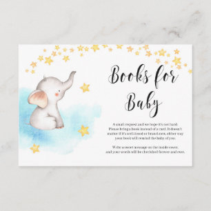 Cute elephant hot air balloon gold book request enclosure card
