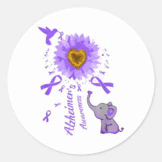 Cute Elephant I Will Remember For You Sunflower He Classic Round Sticker