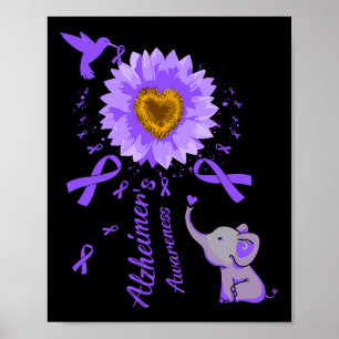 Cute Elephant I Will Remember For You Sunflower He Poster