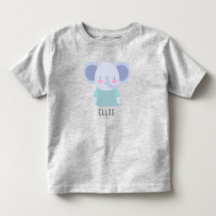 Cute Elephant Illustration - Customisable Toddler T-Shirt