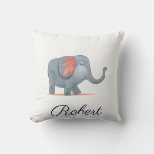 Cute Elephant  Illustration Personalised your name Cushion