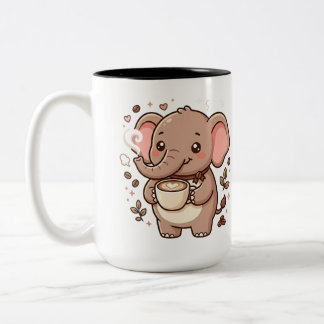 Cute Elephant Kawaii Coffee Mug - 2 Tone Mug