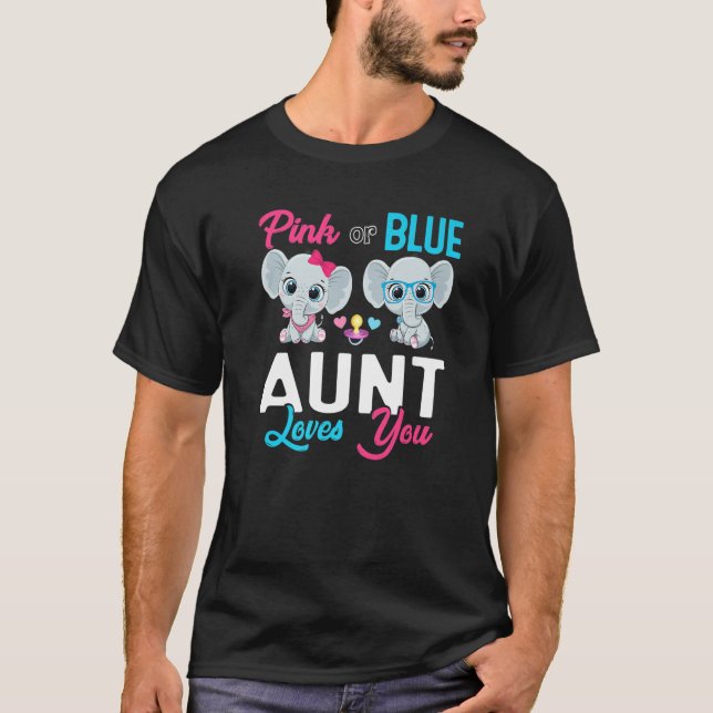 Cute Elephant Keeper Of The Gender Aunt Loves You  T-Shirt (Front)
