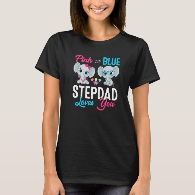 Cute Elephant Keeper Of The Gender Stepdad Loves Y T-Shirt (Front)
