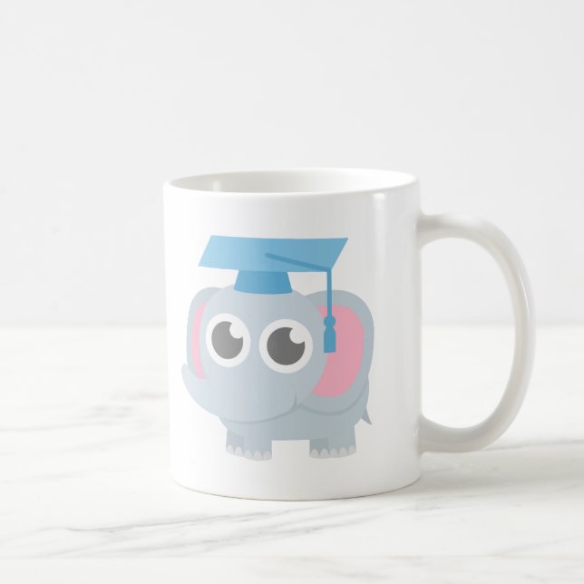 Cute Elephant Kids Kindergarten Graduation Coffee Mug (Right)