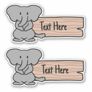 Cute Elephant Label 