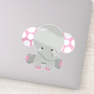 Cute Elephant, Little Elephant - Pink Grey