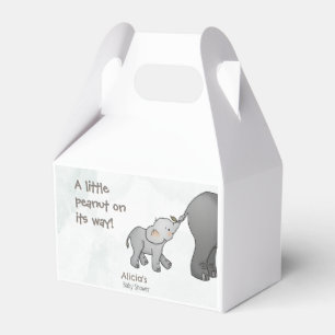 Cute Elephant Little Peanut On its Way Baby Shower Favour Box