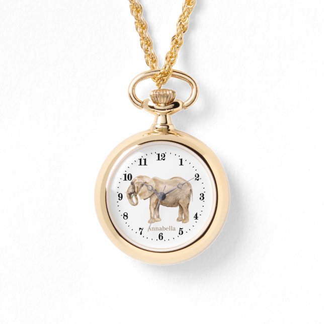 cute elephant lovers add name watch (Front)