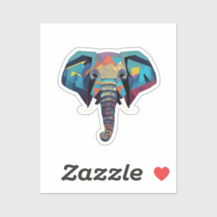 Cute Elephant low poly illustration