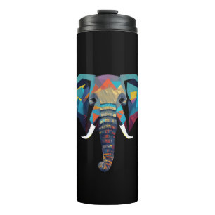 Cute Elephant low poly illustration Thermal Tumbler