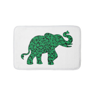 cute elephant made of shamrocks bath mat