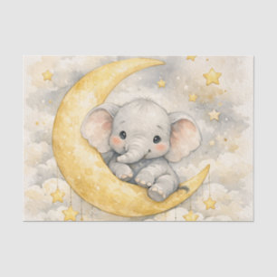 Cute Elephant Moon Nursery Art Tissue Paper