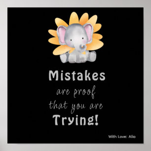 Cute elephant Motivational custom poster