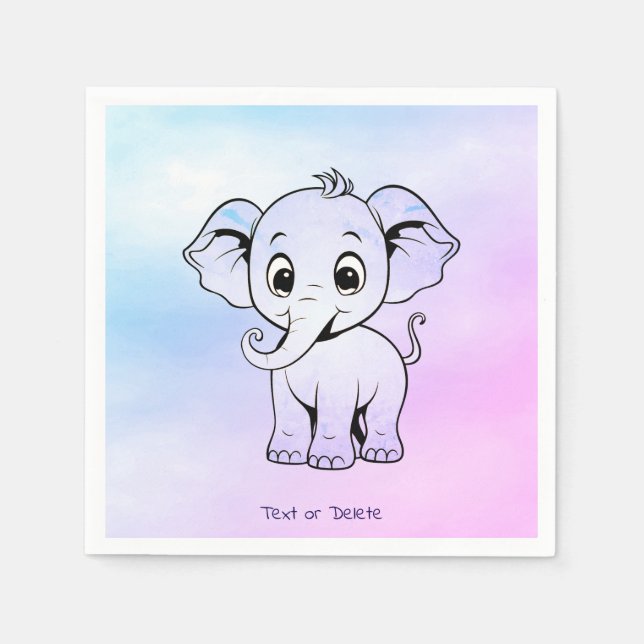 Cute Elephant Napkins (Front)